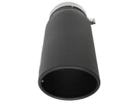 afe power mach force-xp 5in in x 6in out x 15in l bolt-on 409 ss exhaust tip - black 49t50601-b15