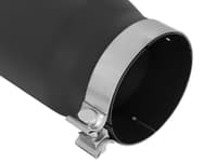 afe power mach force-xp 5in in x 6in out x 15in l bolt-on 409 ss exhaust tip - black 49t50601-b15