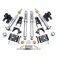 belltech lowering kit 14-17 chevy silverado/sierra 1in to -2in front/4in rear w/ street perf shocks 991sp