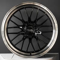 (huge savings) 19x10.5 ace alloy aff04 gloss piano black w/ diamond lip (lip 3.0) (flow formed) (custom)