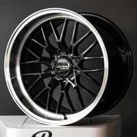 (huge savings) 19x10.5 ace alloy aff04 gloss piano black w/ diamond lip (lip 3.0) (flow formed) (custom)
