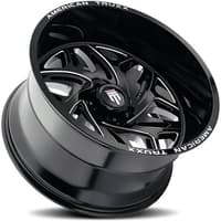 (clearance - no returns) 20x10 american truxx at1914 euphoria gloss black milled 5x5/127 -19mm