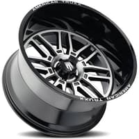 (clearance - no returns) 24x14 american truxx at1915 restless gloss black machined (* may require trimming) 6x135 -76mm