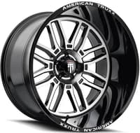 (clearance - no returns) 24x14 american truxx at1915 restless gloss black machined (* may require trimming) 6x5.5/139.7 -76mm