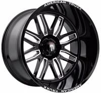(clearance - no returns) 24x14 american truxx at1915 restless gloss black milled (* may require trimming) 6x135 -76mm