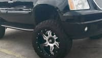 (clearance - no returns) 22x14 american truxx at163 ninja gloss black machined (* may require trimming) 6x135 -76mm