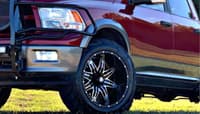 (clearance - no returns) 22x12 american truxx at185 lonestar gloss black machined (* may require trimming) 5x5/127 -44mm