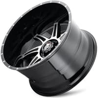 (clearance - no returns) 24x14 american truxx at162 vortex gloss black machined (* may require trimming) 6x135 -76mm