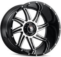 (clearance - no returns) 24x14 american truxx at162 vortex gloss black machined (* may require trimming) 6x135 -76mm