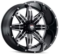 (clearance - no returns) 22x12 american truxx at185 lonestar gloss black machined (* may require trimming) 5x5/127 -44mm