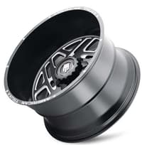 (clearance - no returns) 24x14 american truxx at1904 cosmos matte black milled (* may require trimming) 8x6.5/165 -76mm