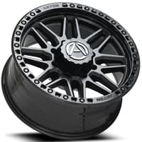20x9 artem off-road ab1 grimlock satin black w/ gloss black lip (flow formed) 6x135 12mm