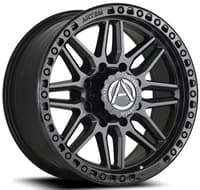 17x9 artem off-road ab1 grimlock satin black w/ gloss black lip (flow formed) 6x135 12mm