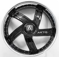 22x9 artis vestavia xl gloss black w/ stainless steel chrome lip (custom)