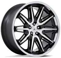 (clearance - no returns) 20x9 asanti ab047 gloss black machined w/ stainless steel lip 5x120 27mm