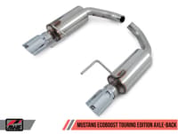 awe tuning 15-20 s550 mustang ecoboost axle-back exhaust - touring edition (chrome silver tips) 3015-32086