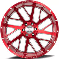 (clearance - no returns) 22x12 axe offroad ax2.2 candy red milled (compression forged) (* may require trimming) 8x6.5/165 -44mm