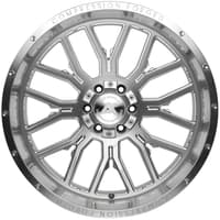 22x12 axe offroad ax6.1 silver brushed milled w/ mirror lip (compression forged) (* may require trimming) 8x170 -44mm