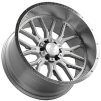 24x12 axe offroad ax6.1 silver brushed milled w/ mirror lip (compression forged) (* may require trimming) 8x6.5/165 -44mm