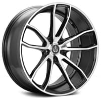 (clearance - no returns) 22x10.5 axe ex33 gloss black machined 5x112 25mm (custom)