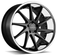 20x9 azad az23 semi matte black w/ chrome ss lip 5x4.5/114.3 35mm