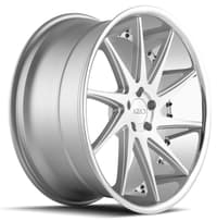 20x10.5 azad az23 brushed face w/ chrome ss lip 5x4.5/114.3 27mm