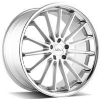 20x10.5 azad az24 brushed face w/ chrome ss lip 5x112 42mm
