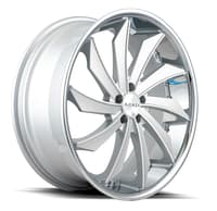 22x10.5 azad az911 silver w/ chrome ss lip (true directional) (left) 5x4.5/114.3 40mm