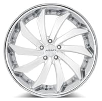 22x9 azad az911 silver w/ chrome ss lip (true directional) (left) 5x112 35mm