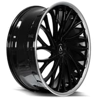 26x10 azad azv01 gloss black w/ stainless steel chrome lip 6x5.5/139.7 25mm