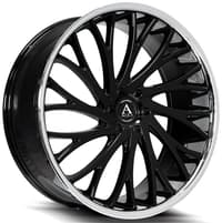 26x10 azad azv01 gloss black w/ stainless steel chrome lip 6x5.5/139.7 25mm