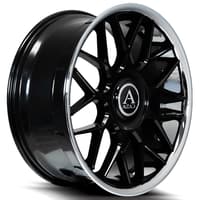 24x10 azad azv02 gloss black w/ stainless steel chrome lip 5x120 5x5/127 15mm
