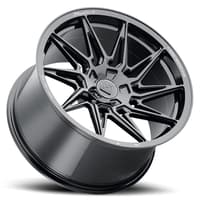 20x9 blaque diamond bd-f20 gloss black (flow forged) (true directional) (right) 5x115 10mm