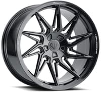 20x9 blaque diamond bd-f20 gloss black (flow forged) (true directional) (right) 5x115 10mm