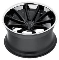 22x10.5 blaque diamond bd-23 gloss black w/ chrome stainless steel lip (custom)