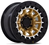 17x8.5 black rhino br016 tusk matte gold w/ machined ring 5x5/127 -10mm