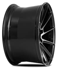 (huge savings) 22x10.5 savini black di forza bm15 gloss black w/ double dark tint face (custom)