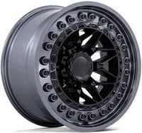 18x9 black rhino alpha matte black w/ gunmetal lip 6x135 0mm