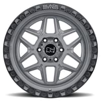 17x9 black rhino kelso battleship gray w/ black lip & black bolts 5x5/127 -18mm