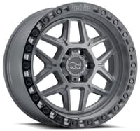 17x9 black rhino kelso battleship gray w/ black lip & black bolts 6x5.5/139.7 -12mm
