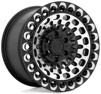 (clearance - no returns) 17x9.5 black rhino labyrinth gloss black w/ machined face & milled 6x5.5/139.7 12mm