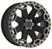 (clearance - no returns) 20x9 black rhino warlord matte black w/ machined dark tint lip 5x5/127 0mm