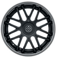 20x9 blaque diamond bd-27 satin black w/ black chrome stainless steel lip (custom)