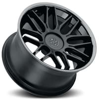20x10 blaque diamond bd-27 satin black w/ black chrome stainless steel lip (custom)