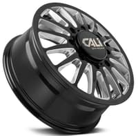 20x8.25 cali off-road summit dually front 9110d gloss black w/ milled spokes 8x6.5/165 115mm 121.3 c.b.
