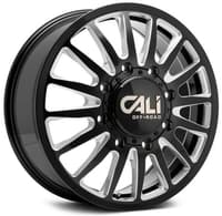 20x8.25 cali off-road summit dually front 9110d gloss black w/ milled spokes 8x6.5/165 115mm 121.3 c.b.