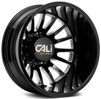 20x8.25 cali off-road summit dually rear 9110d gloss black w/ milled spokes 8x200 -192mm 142.0 c.b.
