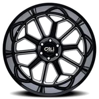 (clearance - no returns) 20x9 cali off-road auburn 9117 gloss black milled 5x5/127 -12mm