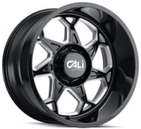 (clearance - no returns) 20x12 cali off-road sevenfold 9111bm gloss black w/ milled spokes (* may require trimming) 6x135 -51mm