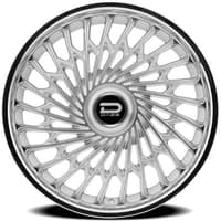 24x10 dazz d101 seville gloss silver brushed w/ chrome stainless steel lip 6x135 6x5.5/139.7 22mm